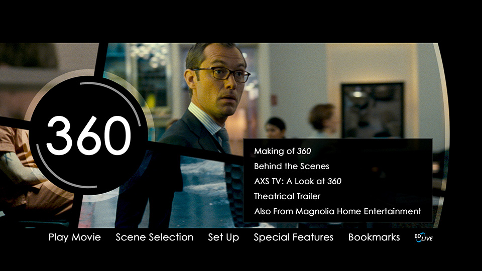 360 Blu-ray Special Features Menu Design