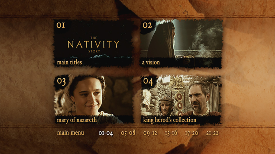 Nativity Story DVD Scene Selection Menu Design