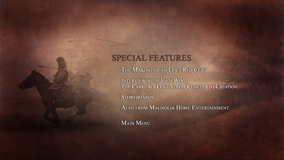 Red Cliff DVD Special Features Menu Design