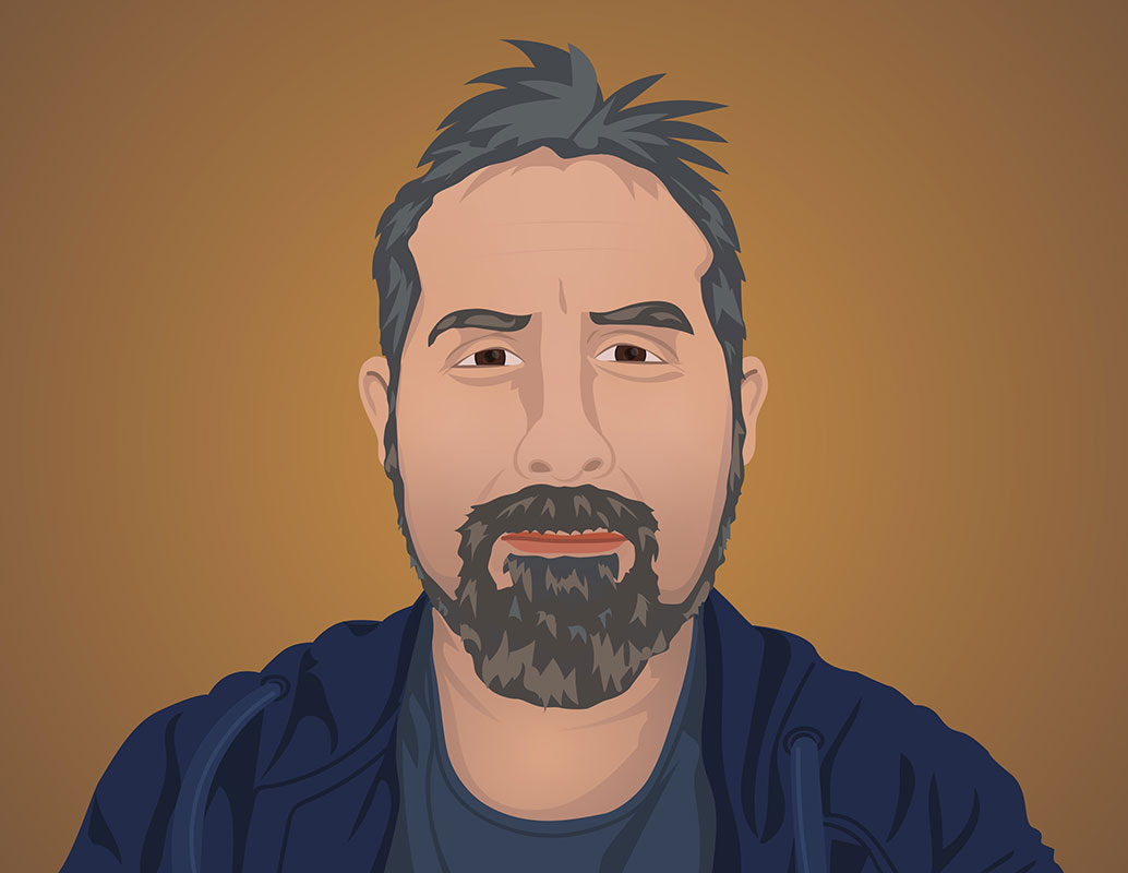 vector art illustration of a man with a beard